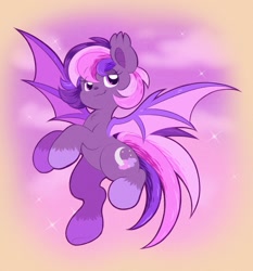 Size: 1360x1458 | Tagged: safe, artist:tamabel, oc, oc only, oc:midnight mist, bat pony, pony, female, gradient background, solo