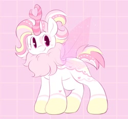 Size: 1286x1200 | Tagged: safe, artist:tamabel, oc, oc only, butterfly, butterfly pony, hybrid, pony, adoptable, simple background, solo