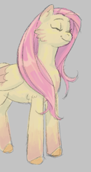 Size: 341x641 | Tagged: safe, artist:prunesart, fluttershy, pegasus, pony, g4, eyes closed, solo