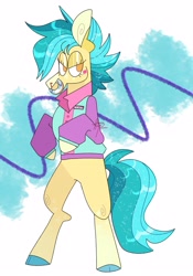 Size: 2588x3687 | Tagged: safe, artist:fizzlefer, oc, oc only, earth pony, pony, clothes, high res, jacket, simple background, solo, varsity jacket