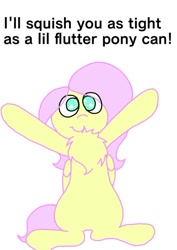 Size: 500x707 | Tagged: safe, artist:fluttersdoodles, part of a set, fluttershy, pegasus, pony, g4, bronybait, chest fluff, female, hooves up, simple background, smiling, solo, white background