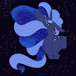 Size: 4000x4000 | Tagged: safe, artist:fizzlefer, princess luna, alicorn, pony, g4, gradient background, redesign, solo