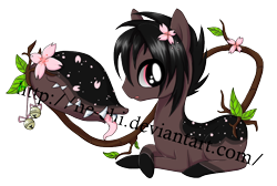 Size: 950x637 | Tagged: safe, artist:ne-chi, oc, original species, plant pony, pony, eyes closed, plant, simple background, transparent background