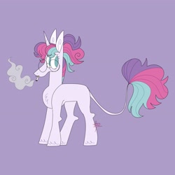 Size: 4096x4096 | Tagged: safe, artist:fizzlefer, oc, oc only, oc:plain sailing, pony, unicorn, cigarette, simple background, smoking, solo