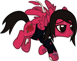 Size: 1236x972 | Tagged: safe, artist:lightningbolt, derpibooru exclusive, pegasus, pony, undead, zombie, zombie pony, g4, .svg available, bags under eyes, bloodshot eyes, bone, clothes, colored pupils, feather, flying, frown, lidded eyes, lip piercing, long sleeves, male, mike fuentes, pierce the veil, piercing, ponified, scar, show accurate, simple background, solo, stallion, stitches, svg, tattered, tattoo, torn clothes, torn ear, transparent background, vector