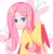 Size: 1711x1756 | Tagged: safe, artist:sashinanigans, fluttershy, human, g4, cutie mark background, female, humanized, solo, winged humanization, wings