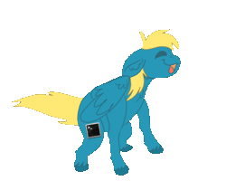 Size: 642x540 | Tagged: safe, alternate character, alternate version, artist:euspuche, oc, oc only, oc:cinimod, pegasus, pony, animated, chest fluff, commission, dance till you die dog, dancing, fluffy, gif, male, meme, solo, ych result