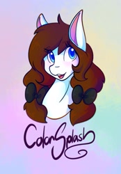 Size: 1423x2048 | Tagged: safe, artist:mscolorsplash, oc, oc only, oc:color splash, pony, unicorn, bust, female, horn, solo, unicorn oc