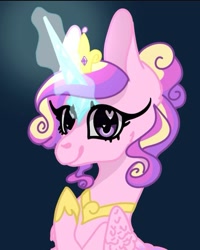 Size: 717x895 | Tagged: safe, artist:kermitting_art, princess cadance, g4, glowing, glowing horn, horn