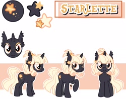 Size: 2048x1617 | Tagged: safe, artist:sleepyygh0st, oc, oc only, oc:starlette, pony, gradient background, reference sheet, solo