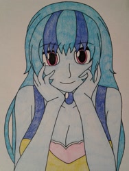 Size: 1536x2048 | Tagged: safe, artist:c_w, sonata dusk, human, equestria girls, g4, female, looking at you, solo, traditional art