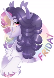 Size: 2871x4096 | Tagged: safe, artist:fizzlefer, oc, oc only, pony, unicorn, bust, glasses, portrait, simple background, solo, white background