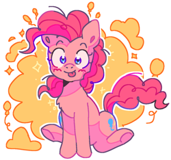 Size: 1073x1004 | Tagged: safe, artist:marshukitty, pinkie pie, earth pony, pony, g4, blushing, female, mare, solo, tongue out