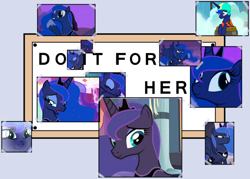 Size: 680x486 | Tagged: safe, artist:fluffyorbiter, screencap, princess luna, alicorn, pony, g4, do it for her, exploitable meme, female, jewelry, mare, meme, praise the moon, regalia