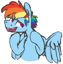 Size: 518x528 | Tagged: safe, artist:artflicker, rainbow dash, pegasus, pony, g4, bust, chest, male, no pupils, rainbow blitz, rule 63, sideburns, simple background, solo, stallion, white background