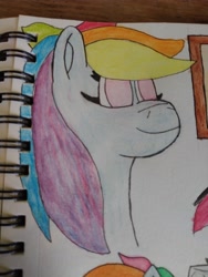 Size: 4608x3456 | Tagged: safe, artist:acid flask, rainbow dash, pegasus, pony, g4, 2d, art dump, drawing, female, looking at you, looking forward, mare, multicolored hair, paper, rainbow hair, sketch, sketch dump, smiling, smiling at you, solo, traditional art, watercolor painting