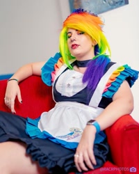 Size: 715x892 | Tagged: safe, rainbow dash, human, g4, clothes, cosplay, costume, irl, irl human, photo