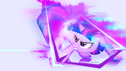 Size: 1920x1080 | Tagged: safe, artist:finaglerific, artist:hornflakes, artist:mikoyanx, edit, twilight sparkle, pony, unicorn, g4, angry, battle stance, female, floppy ears, frown, grunge, mare, solo, unicorn twilight, wallpaper, wallpaper edit, watermark