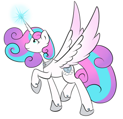 Size: 1280x1245 | Tagged: safe, artist:fairiegirl101, princess flurry heart, alicorn, pony, g4, female, glowing, glowing horn, horn, older, older flurry heart, simple background, solo, transparent background