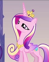 Size: 324x402 | Tagged: safe, screencap, princess cadance, alicorn, pony, g4, games ponies play, concave belly, female, folded wings, mare, slender, smug, solo, thin, wings