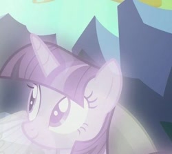 Size: 411x367 | Tagged: safe, screencap, twilight sparkle, alicorn, pony, celestial advice, g4, female, mare, outdoors, twilight sparkle (alicorn)