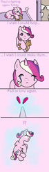 Size: 472x1654 | Tagged: safe, artist:mistylake, princess cadance, alicorn, pony, unicorn, g4, argument, ascension, comic, female, filly, filly cadance, glowing, glowing eyes, unicorn cadance, younger