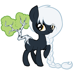 Size: 680x646 | Tagged: safe, artist:ne-chi, oc, oc only, oc:shiro, earth pony, original species, pony, augmented, augmented tail, earth pony oc, raised hoof, simple background, solo, tail, transparent background, tree