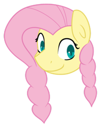 Size: 400x461 | Tagged: safe, artist:fluttershydaily, fluttershy, g4, braid, simple background, smiling, transparent background