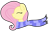 Size: 400x266 | Tagged: safe, artist:fluttershydaily, fluttershy, g4, clothes, eyes closed, scarf, simple background, smiling, solo, striped scarf, transparent background