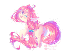Size: 2828x2121 | Tagged: safe, artist:prettyshinegp, oc, oc only, earth pony, pony, ear fluff, earth pony oc, female, high res, mare, one eye closed, raised hoof, simple background, solo, transparent background, wink