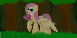 Size: 3000x1500 | Tagged: safe, artist:ryma2001, fluttershy, pegasus, pony, g4, female, forest, nature, solo