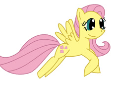 Size: 900x646 | Tagged: safe, artist:sarahstudios11, fluttershy, pegasus, pony, g4, colored, flat colors, leaping, simple background, solo, spread wings, wings