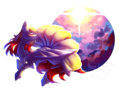 Size: 2777x2160 | Tagged: safe, artist:prettyshinegp, ninetales, pony, female, high res, looking back, mare, pokémon, ponified, simple background, transparent background, wings