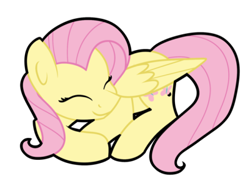 Size: 400x300 | Tagged: safe, artist:fluttershydaily, fluttershy, pegasus, pony, g4, eyes closed, lying down, simple background, sleeping, smiling, transparent background