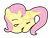 Size: 400x300 | Tagged: safe, artist:fluttershydaily, fluttershy, pegasus, pony, g4, eyes closed, lying down, simple background, sleeping, smiling, transparent background