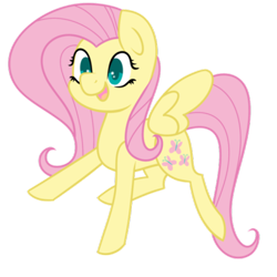 Size: 400x400 | Tagged: safe, artist:fluttershydaily, fluttershy, g4, chibi, simple background, smiling, transparent background