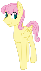 Size: 560x960 | Tagged: safe, artist:fluttershydaily, fluttershy, pegasus, pony, g4, butterscotch, rule 63, simple background, smiling, solo, transparent background, walking