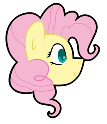 Size: 400x463 | Tagged: safe, artist:fluttershydaily, fluttershy, pony, g4, pinkie pie hair, simple background, smiling, solo, transparent background