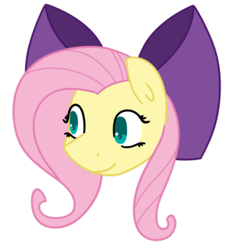 Size: 400x400 | Tagged: safe, artist:fluttershydaily, fluttershy, pony, g4, bow, hair bow, simple background, smiling, solo, transparent background