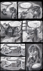 Size: 1741x2860 | Tagged: safe, artist:obsequiosity, derpy hooves, pegasus, pony, g4, charcoal (medium), comic, female, grayscale, mare, monochrome, traditional art