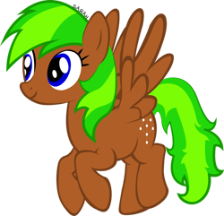 Size: 1024x987 | Tagged: safe, artist:sarahstudios11, oc, oc only, oc:starry woods, pegasus, pony, pegasus oc, smiling, solo, spread wings, vector, wings