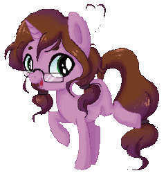 Size: 280x292 | Tagged: safe, artist:ne-chi, oc, pony, unicorn, animated, blinking, gif, glasses, horn, open mouth, simple background, transparent background, unicorn oc