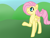 Size: 400x300 | Tagged: safe, artist:fluttershydaily, fluttershy, g4, field, grass, raised hoof, smiling, wind