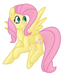 Size: 400x478 | Tagged: safe, artist:fluttershydaily, fluttershy, g4, floating, simple background, smiling, spread wings, white background, wings