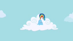 Size: 1280x720 | Tagged: safe, screencap, rainbow dash, pegasus, pony, g4, cloud, face down ass up, sky, solo