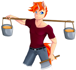 Size: 1764x1622 | Tagged: safe, artist:coremint, oc, oc only, oc:birch, anthro, axe, male, simple background, solo, stallion, transparent background, weapon