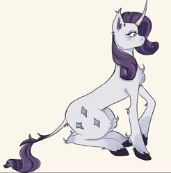 Size: 706x718 | Tagged: safe, artist:goblin, rarity, pony, unicorn, g4, chest fluff, female, horn, horn jewelry, jewelry, mare, simple background, solo, white background