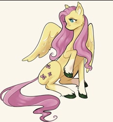 Size: 701x756 | Tagged: safe, artist:goblin, fluttershy, pegasus, pony, g4, coat markings, ear fluff, female, mare, no mouth, simple background, socks (coat markings), solo, white background