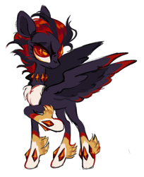 Size: 1280x1568 | Tagged: safe, artist:webkinzworldz, pegasus, pony, black and red, black and red mane, chest fluff, crossover, edgy, gemstones, male, ponified, red eyes, shadow the hedgehog, simple background, solo, sonic the hedgehog (series), unshorn fetlocks, white background