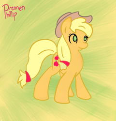 Size: 854x890 | Tagged: safe, artist:phillnana, applejack, earth pony, pony, g4, female, hat, mare, solo